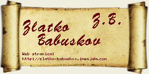 Zlatko Babuškov vizit kartica
